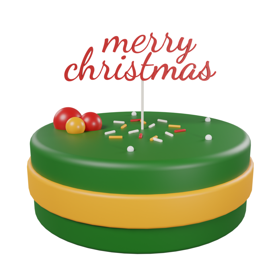 ícone 3d do bolo de natal png