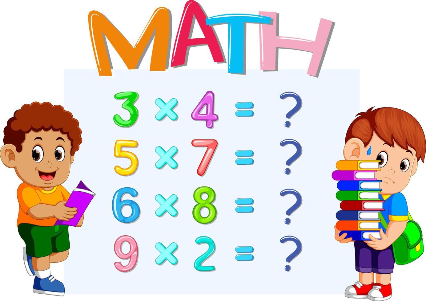 Math counting number worksheet vector