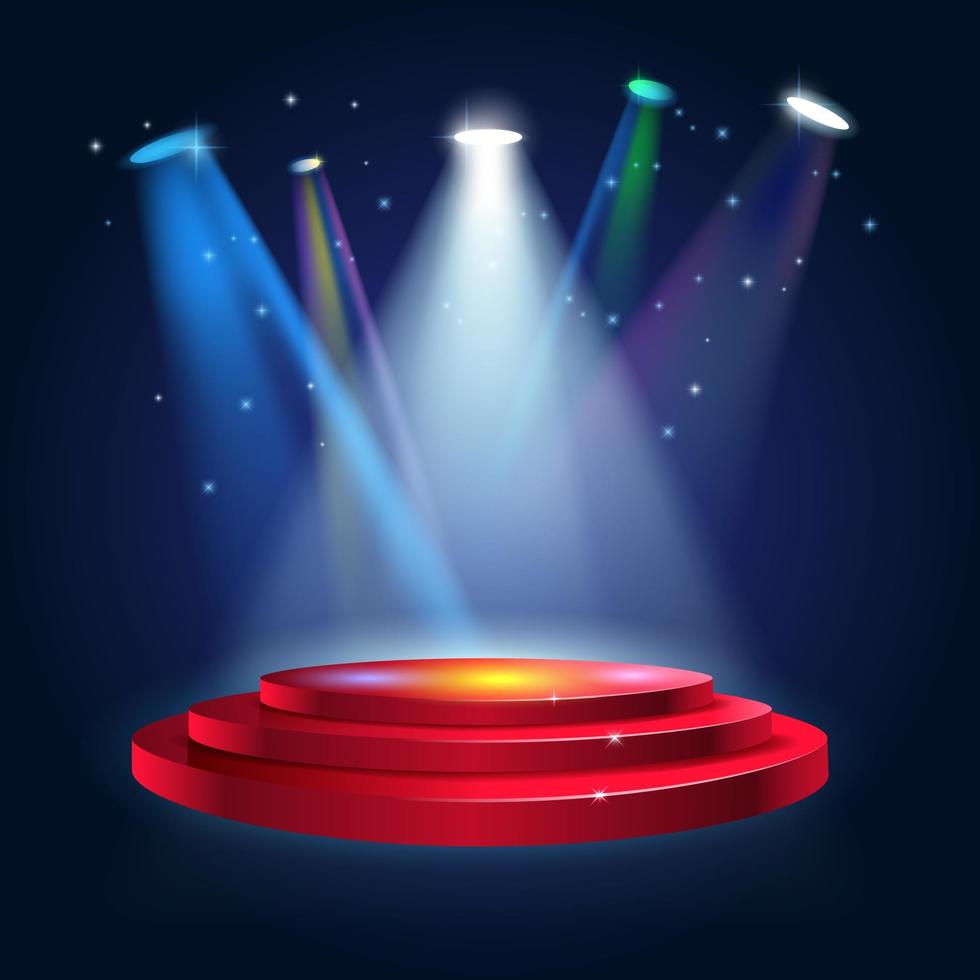 Stage Podium Scene with for Award Cere vector