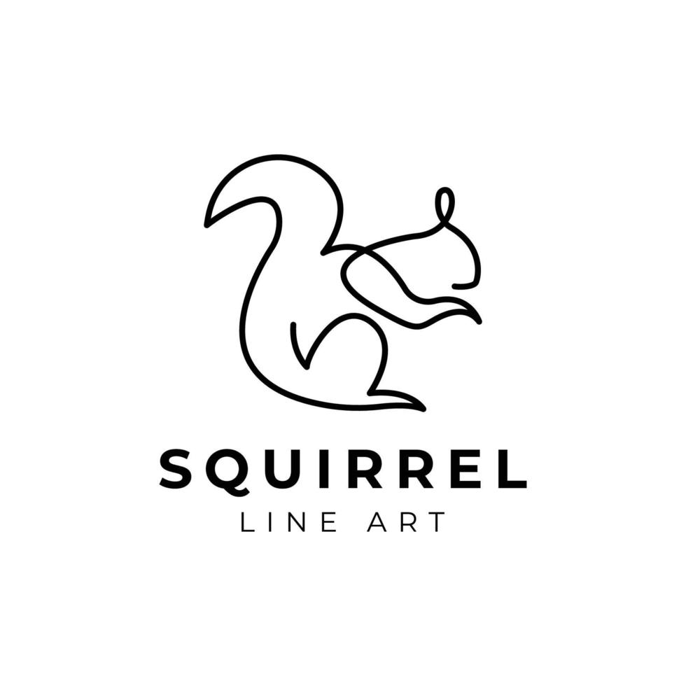 Squirrel line icon, logo isolated on white background vector