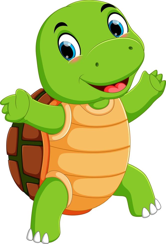 A cute turtle character cartoon vector