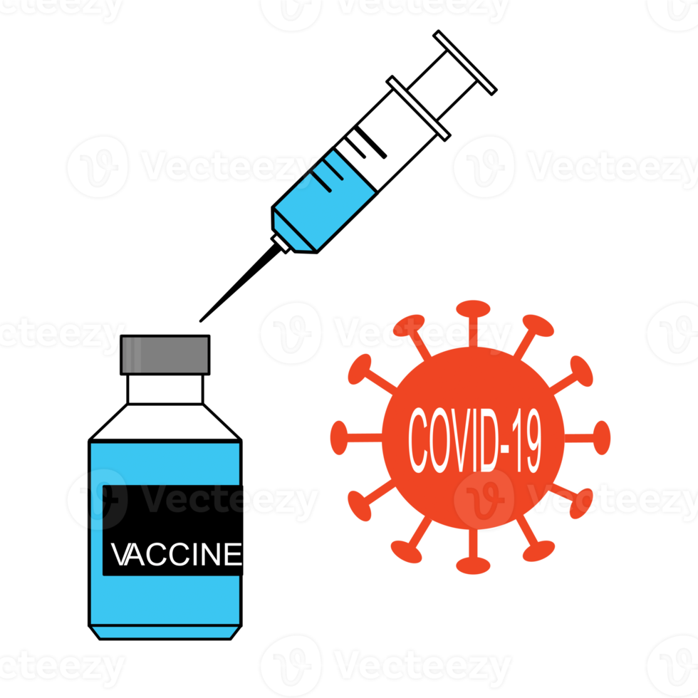 coronavirus du vaccin, flacon de médicament covid-19 et arrière-plan de traitement de l'outil d'injection de seringue hypodermique, symbole, texte graphique png