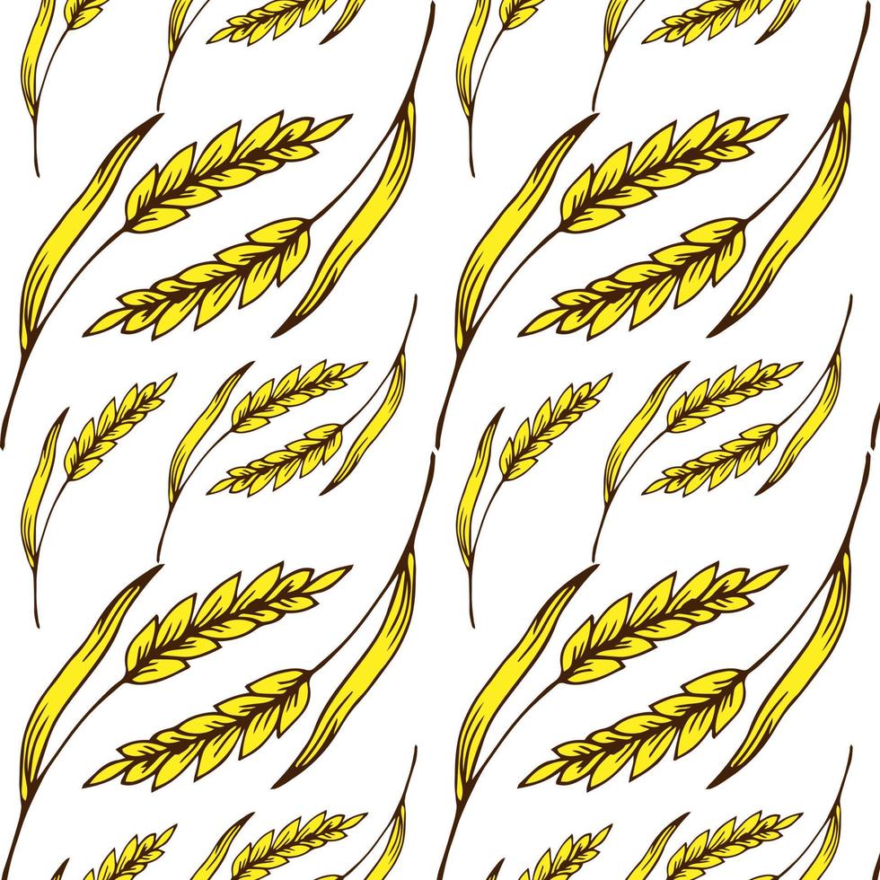 Oat pattern wallpaper. oat symbol. free space for text. rice sign. Rice pattern wallpaper. vector