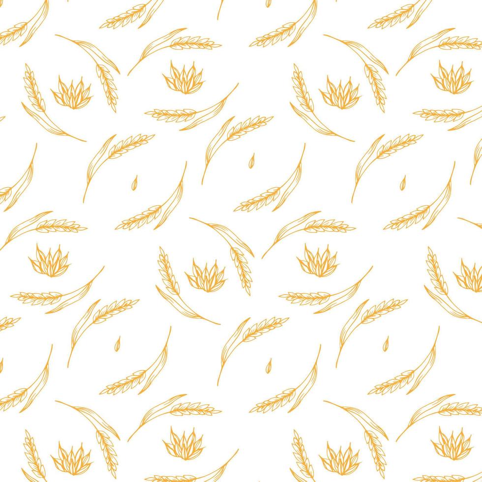 papel tapiz de patrón de avena. símbolo de avena espacio libre para texto. signo de arroz. papel tapiz con patrón de arroz. vector