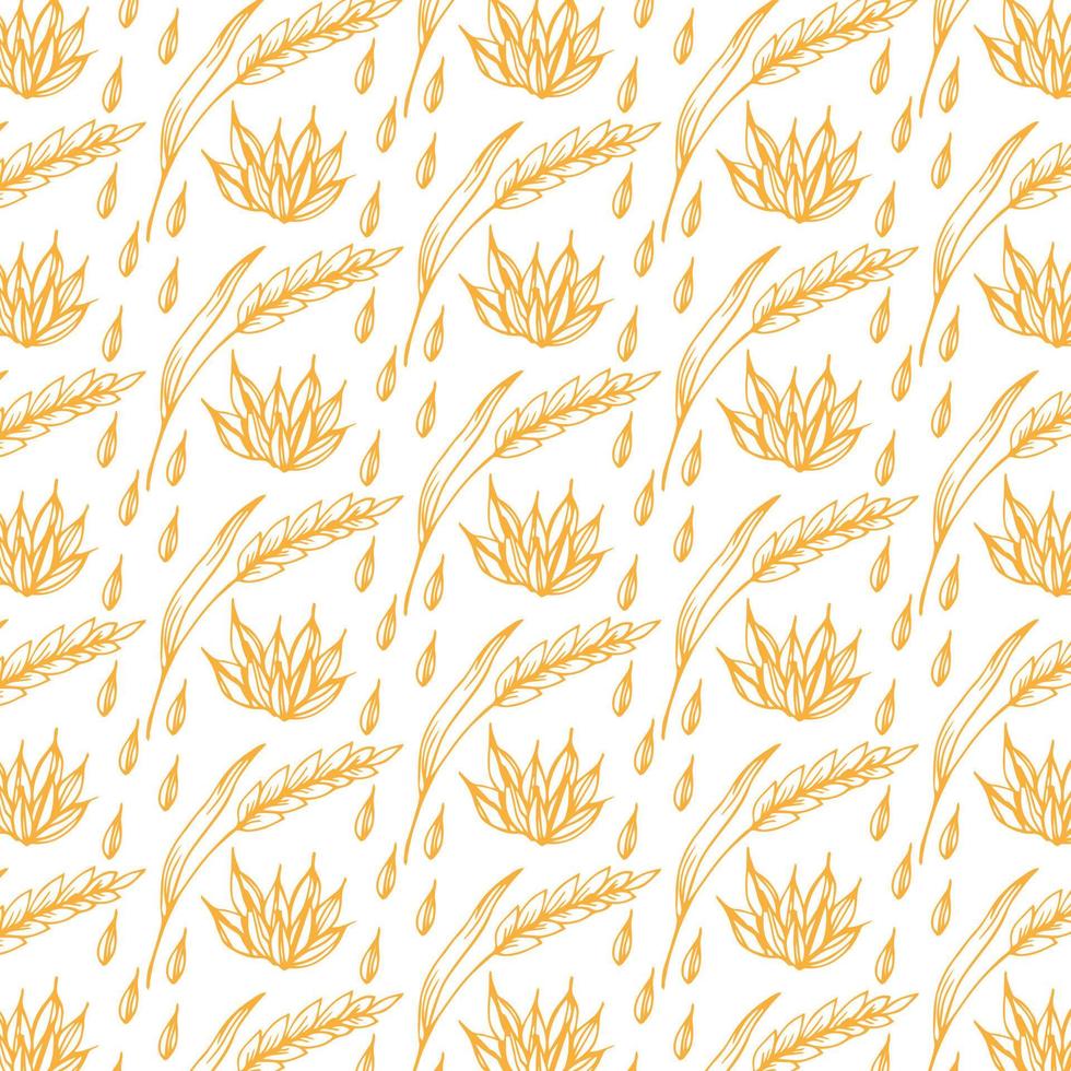 papel tapiz de patrón de avena. símbolo de avena espacio libre para texto. signo de arroz. papel tapiz con patrón de arroz. vector