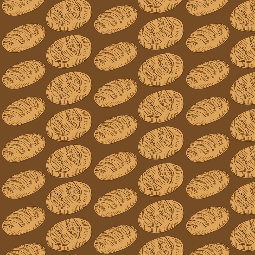 Various kind of bread seamless pattern. Fresh bread vintage background. Textured illustration. vector