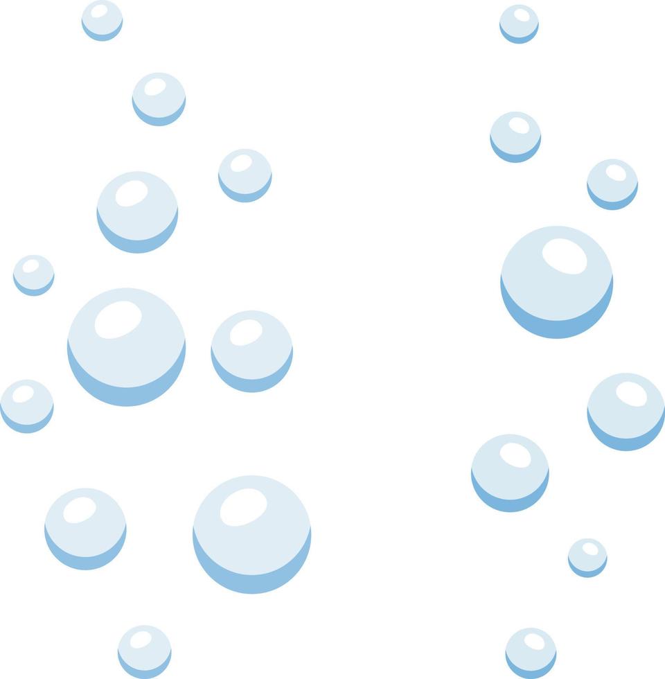 Blue air bubbles in water isolated on white background vector