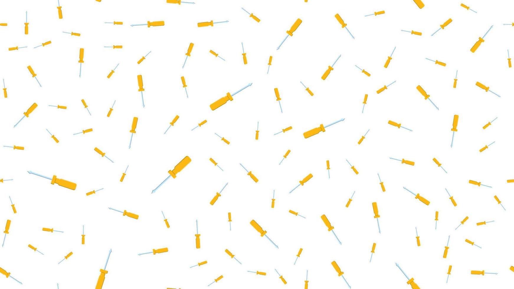 Blue line Screwdriver icon isolated seamless pattern on yellow background. Service tool symbol. Vector Illustration