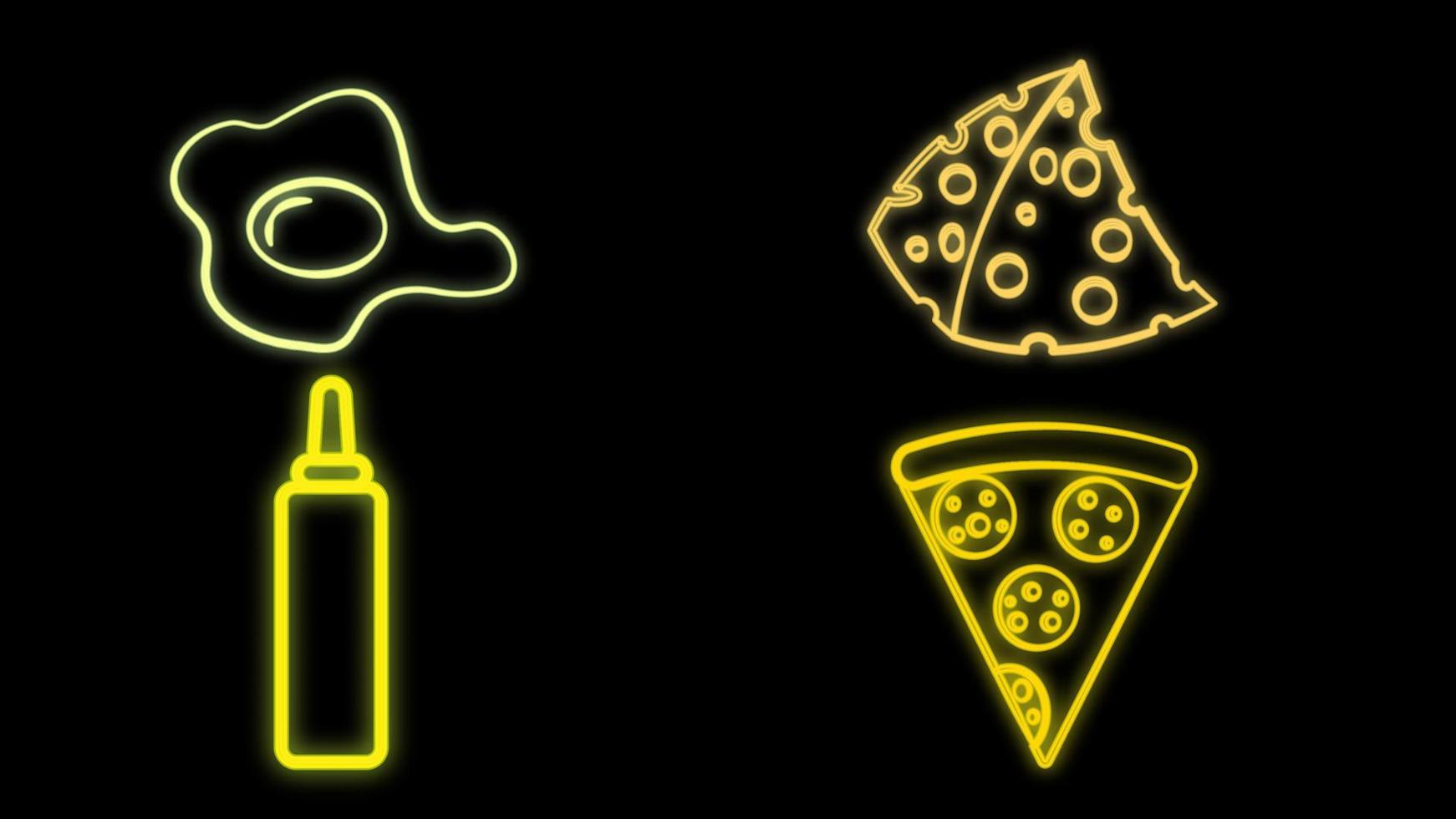 Big set of tasty food and drink related objects and icons. For use on poster, banner, card and pattern collages vector