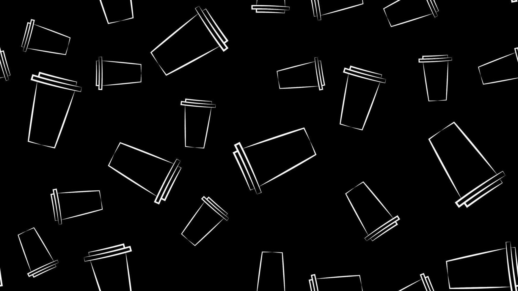 Seamless pattern with black and white ice cream bucket, ice cream scoop vector