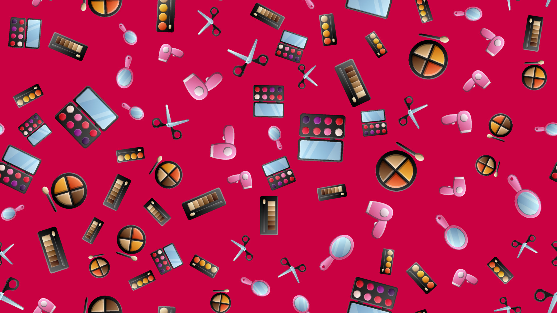 Makeup background. Seamless background. Feminine pattern. Makeup