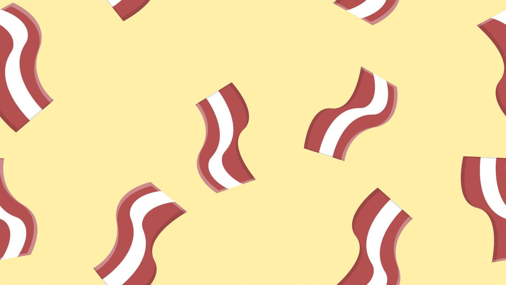 piece of bacon on a cream background, vector illustration. a piece of fried pork. meat with lard. breakfast food. bacon for a quick bite. roadside cafe fast food