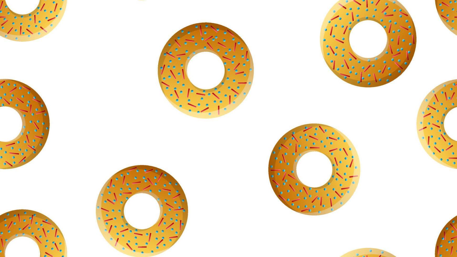 patrón vectorial sin costuras con donas coloridas con glaseado y chispas sobre un fondo blanco vector