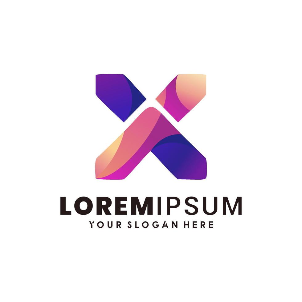 Letter x gradient logo template vector