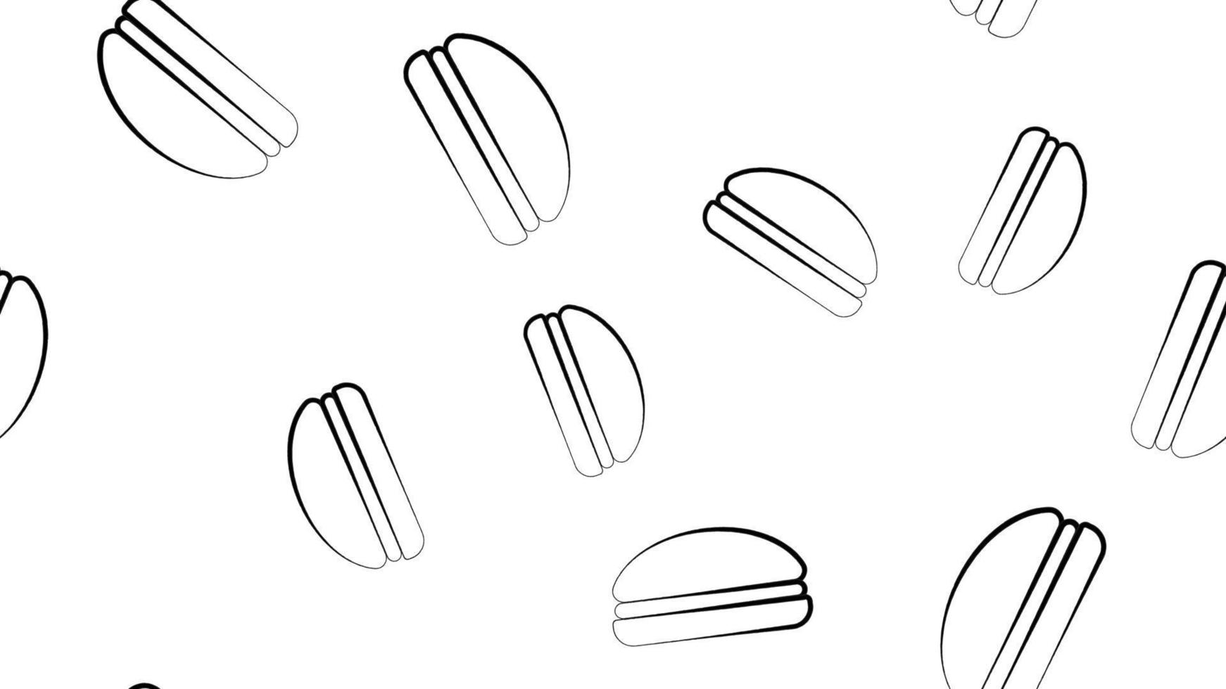 Seamless pattern of Black burger ink on white. Vector illustration