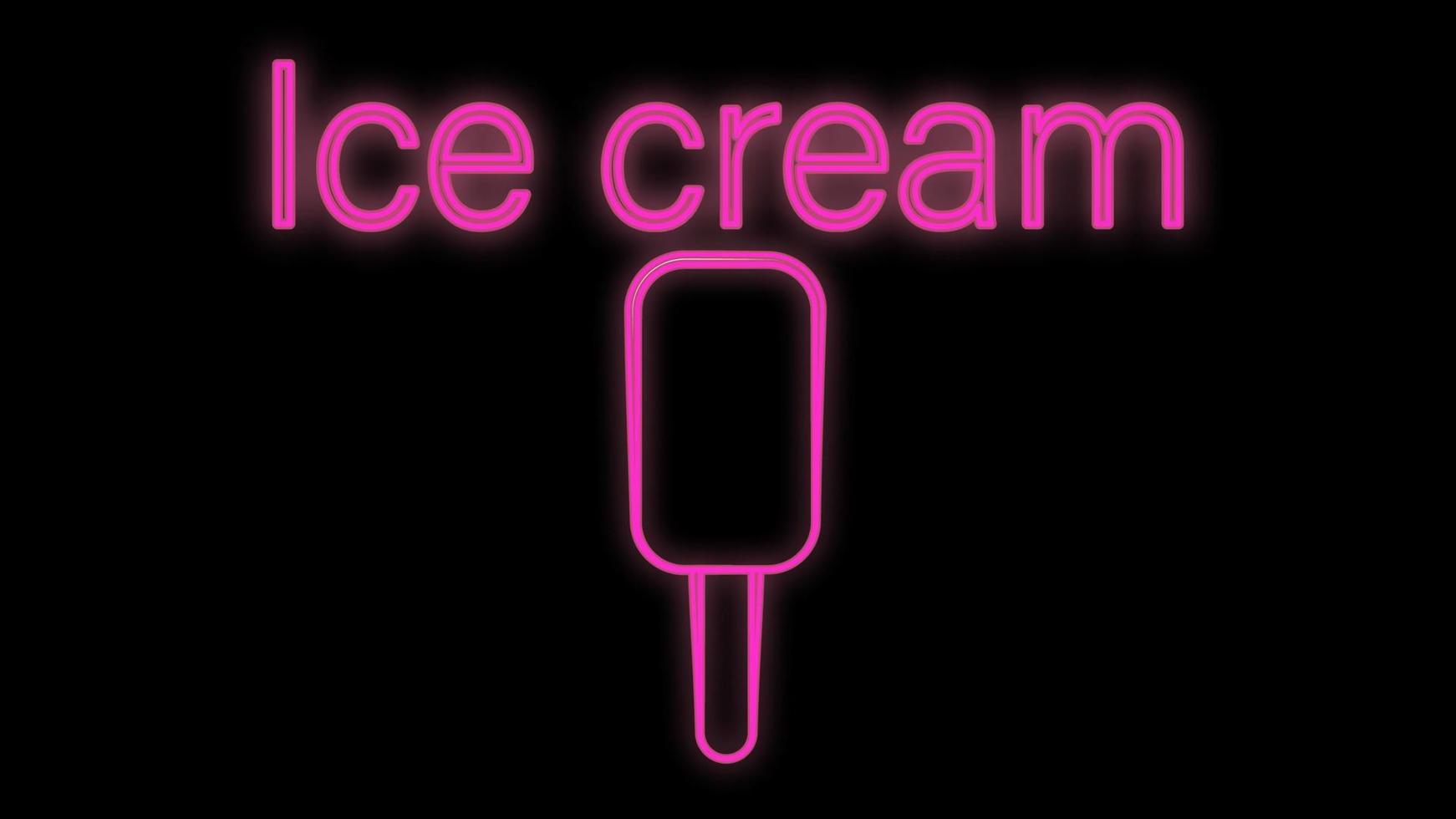 ice-cream bar neon sign. Dessert, cafe and food concept. Advertisement design. Night bright colorful billboard, light banner. Vector illustration in neon style