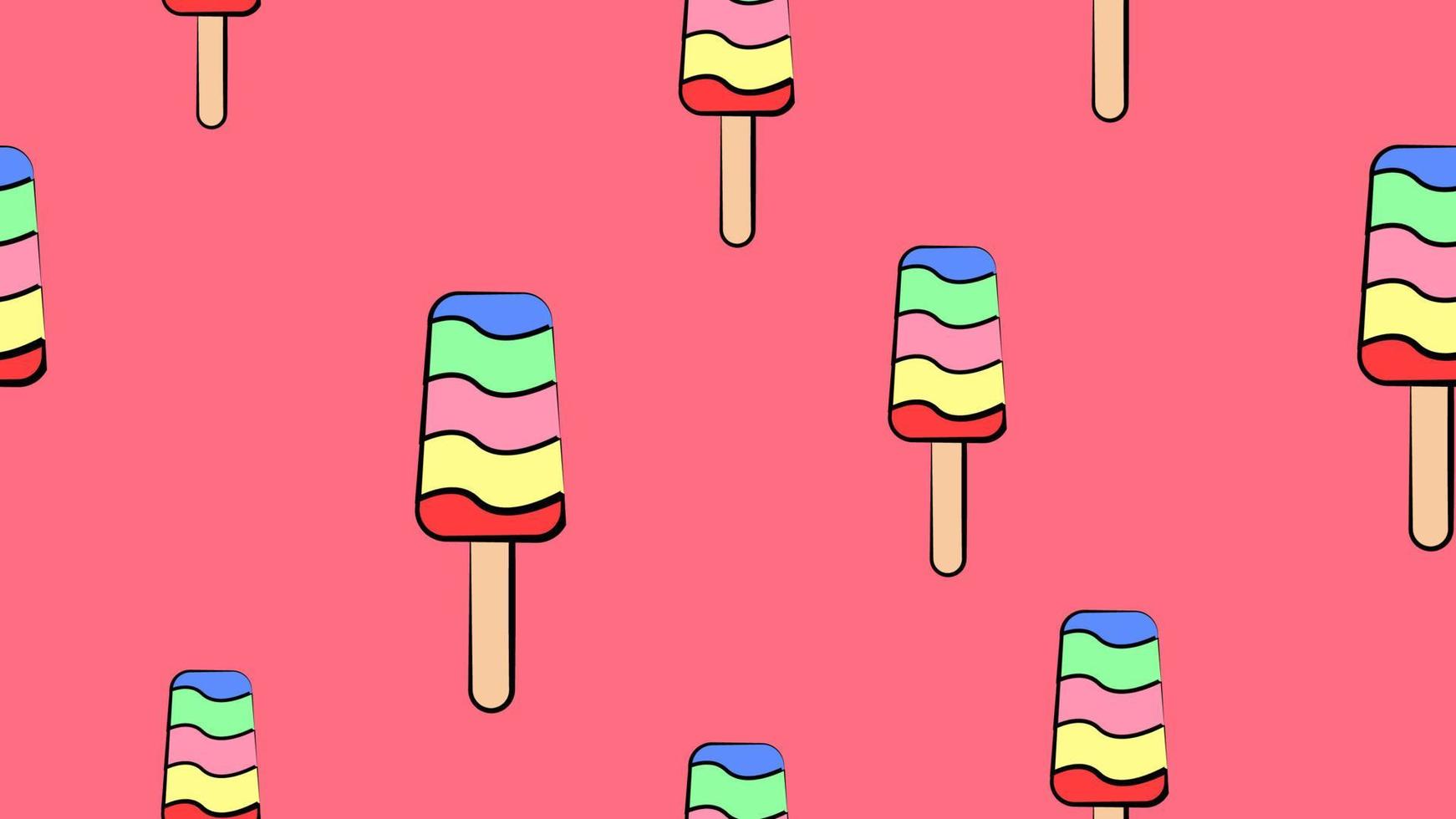 Ice cream seamless pattern. Cartoon cute style. Vector illustration