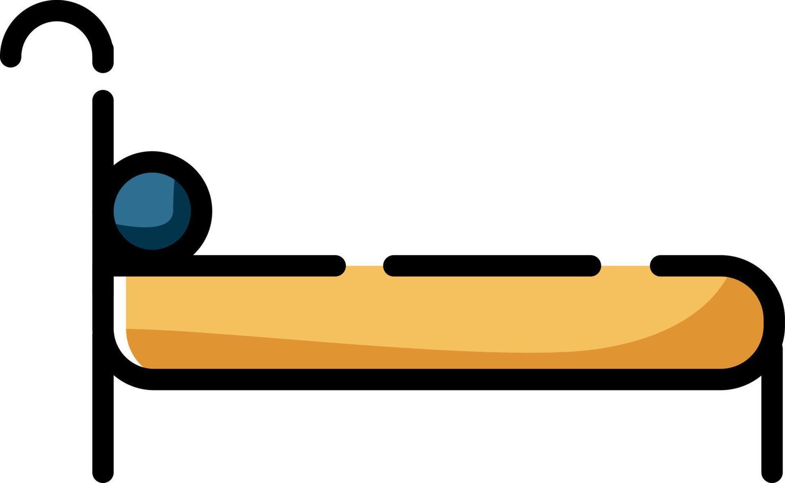 Sleeping bed, illustration, vector on a white background.