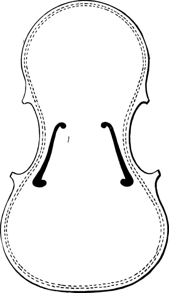cuerpo de violín, ilustración vintage. vector