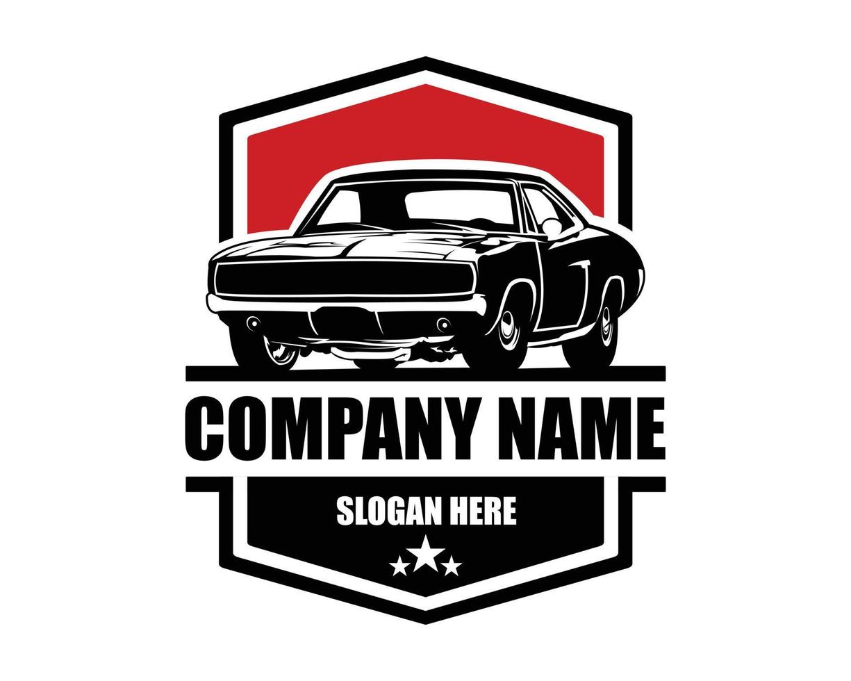 Logotipo del coche Dodge Charger aislado en la vista lateral de fondo blanco. mejor para la industria automotriz y disponible en eps 10. vector