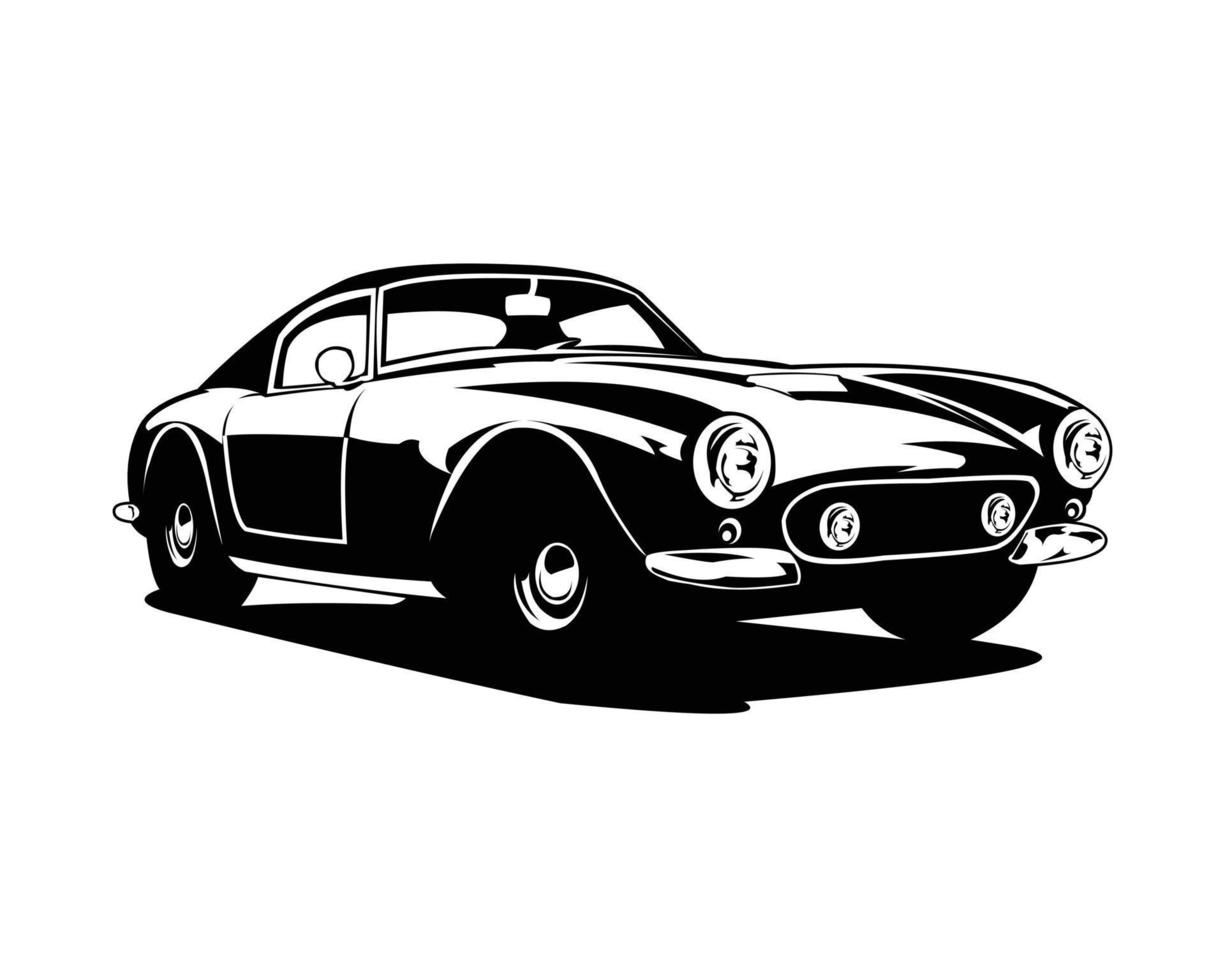 old car ferrari 250 competition for badge, logo, emblem. isolated white background view from side. vector illustration available in eps 10.