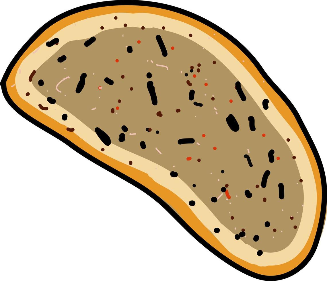 Rye bread, illustration, vector on white background.