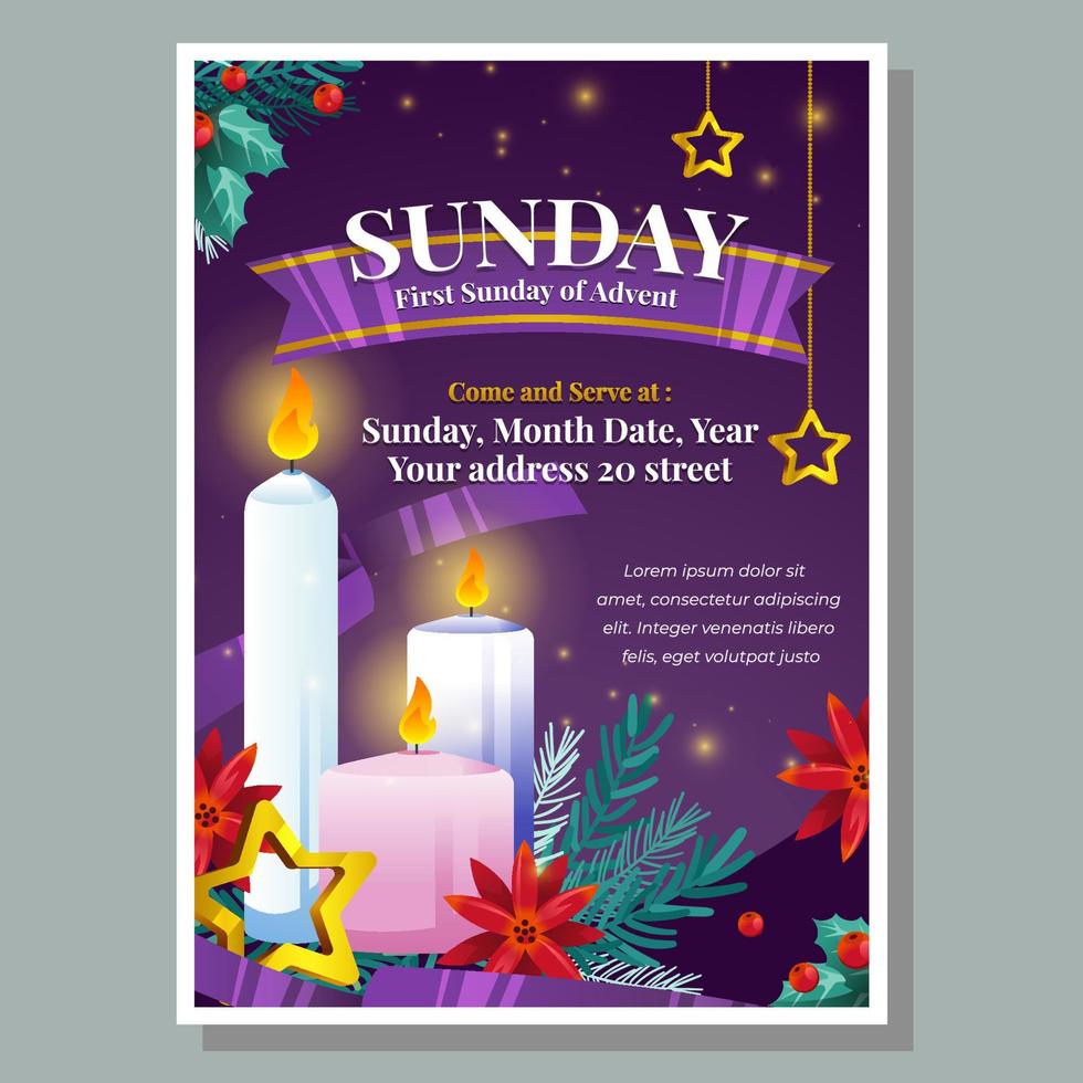 Advent Sunday Church Event Poster vector