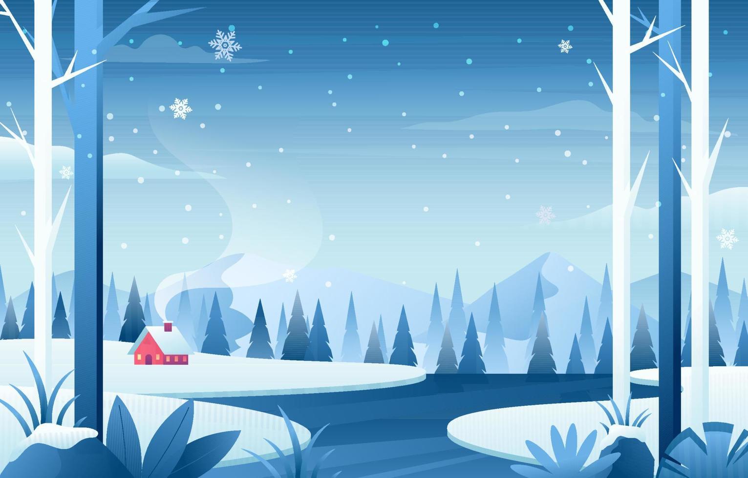 paisaje de fondo de navidad vector