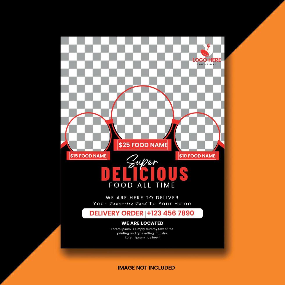 Restaurant Fast Food Flyer Template vector