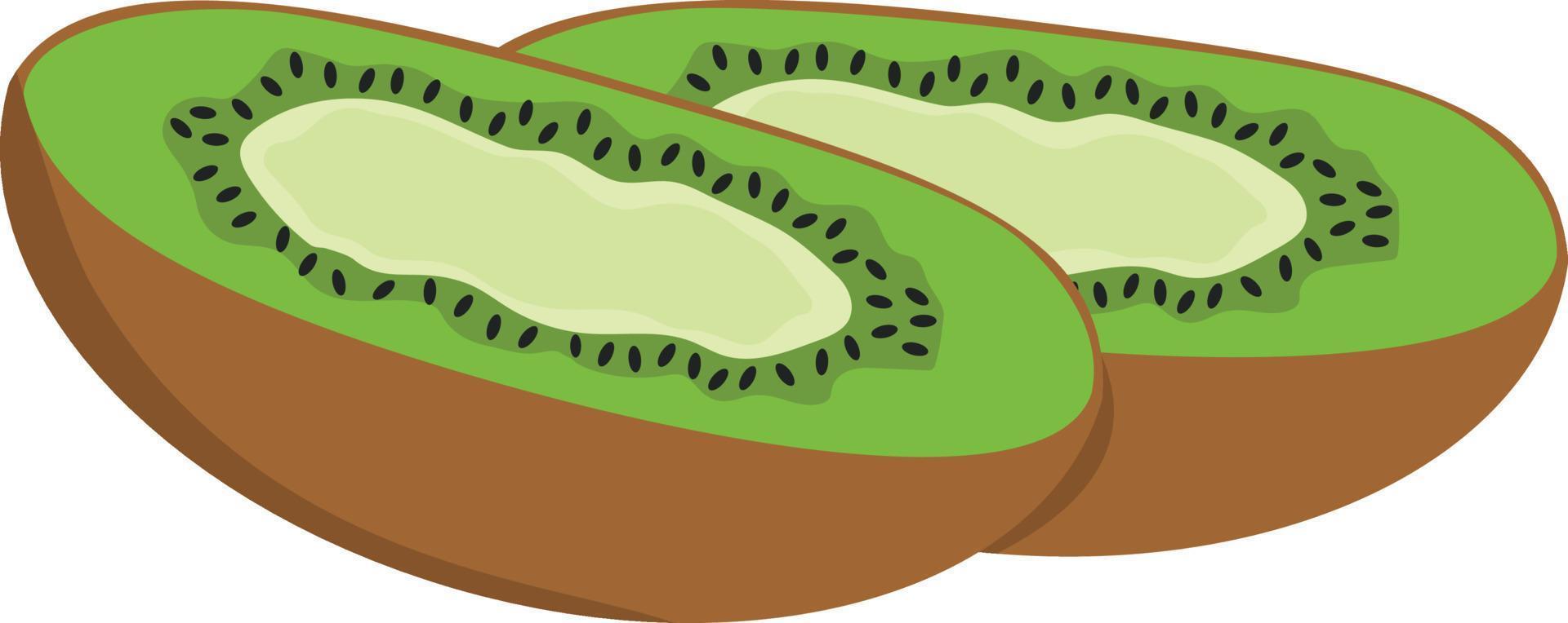 ilustración de vector de kiwi, fruta cortada sobre fondo blanco, kiwi dibujado a mano aislado en estilo plano, estilo simple perfecto para productos para bebés, embalaje, marca, creación de patrones