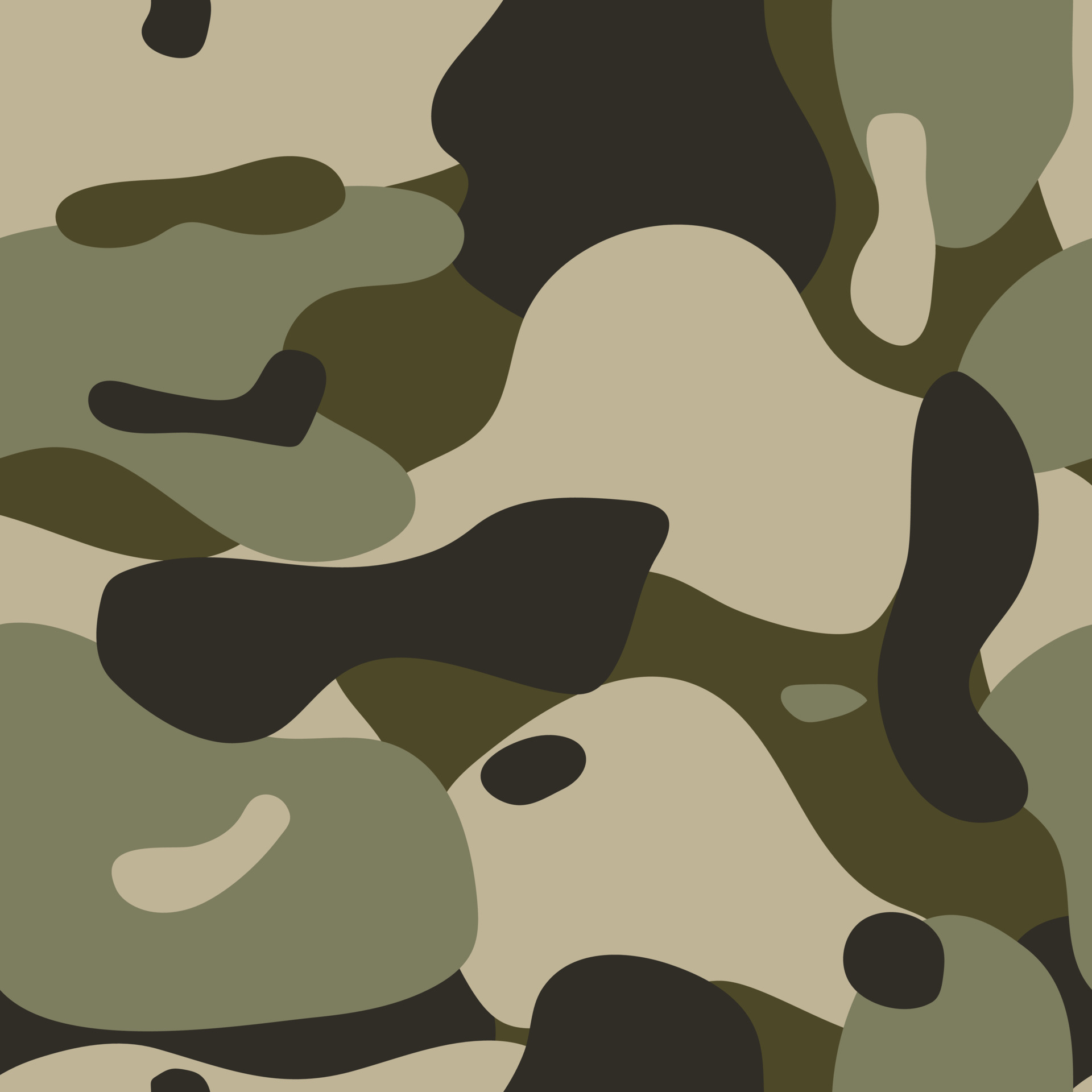 Camouflage seamless pattern, green black and khaki color vector