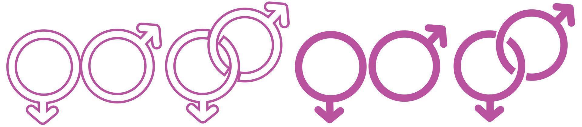 Gender signs Female and male man woman boy girl on white background vector