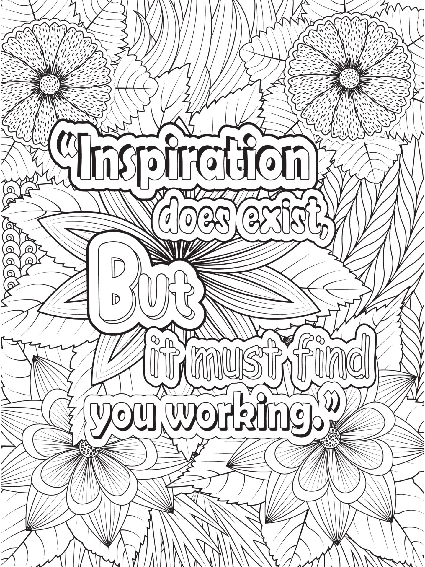 inspirational quotes coloring page for adult 13800595 Vector Art at ...