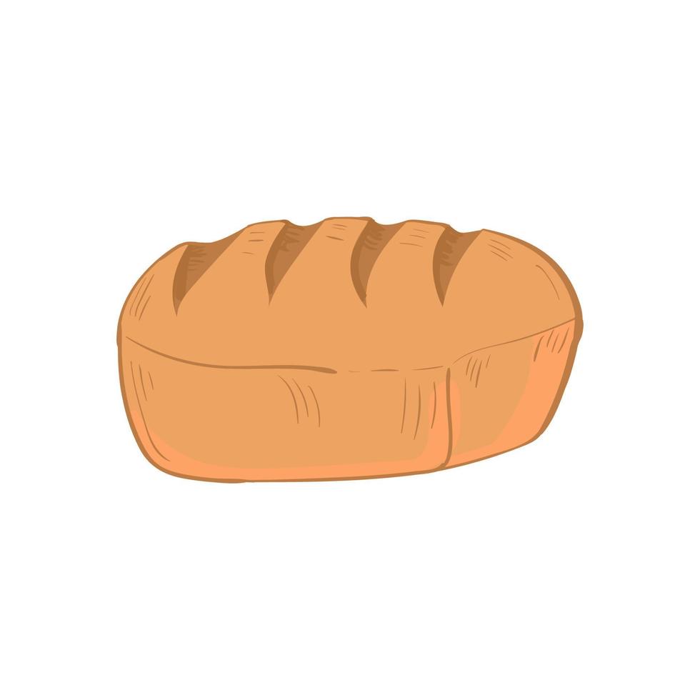 bread loaf icon in flat style. Highlighted on a white background. For bakery or cafe menu vector