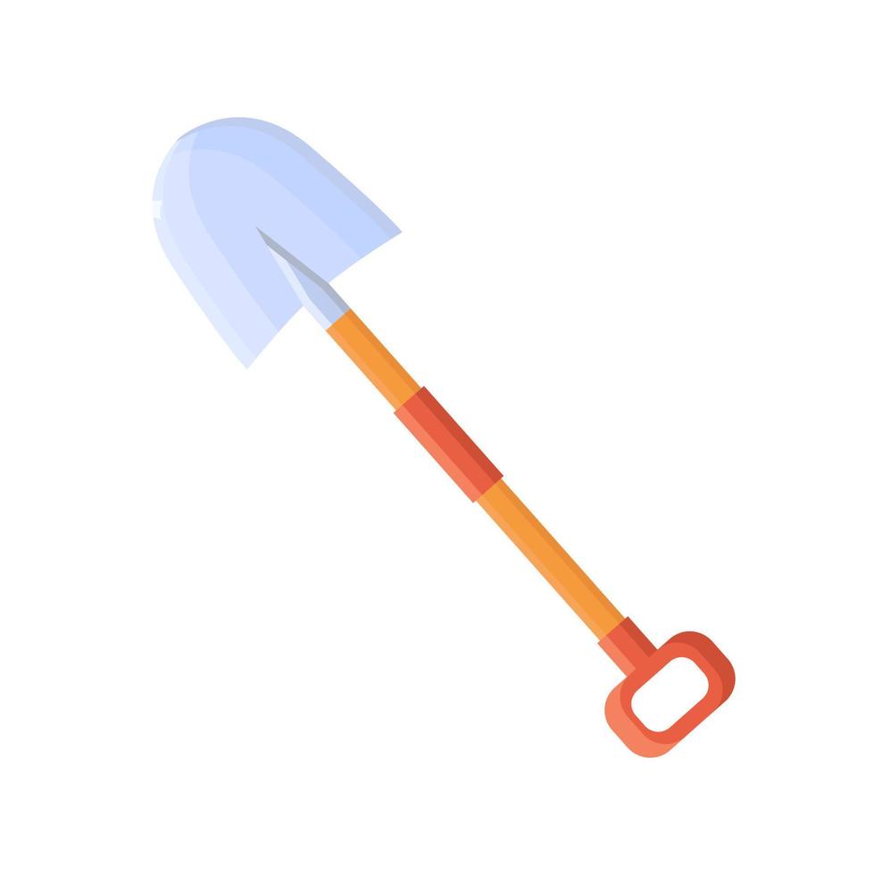 Shovel in a flat style. Icon of a shovel for excavation, gardening or construction isolated on white vector