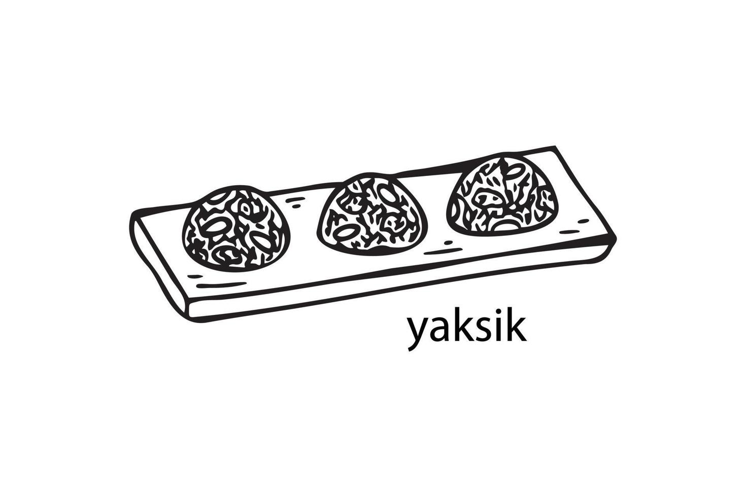 Vector illustration of a Christmas dish - yaksik. New Year's food.