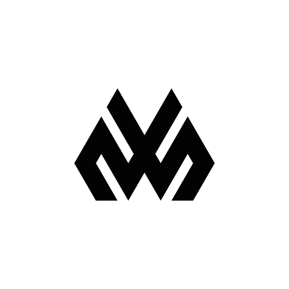 diseño abstracto del logotipo del monograma de las iniciales mw, icono para los negocios, simple, elegante vector