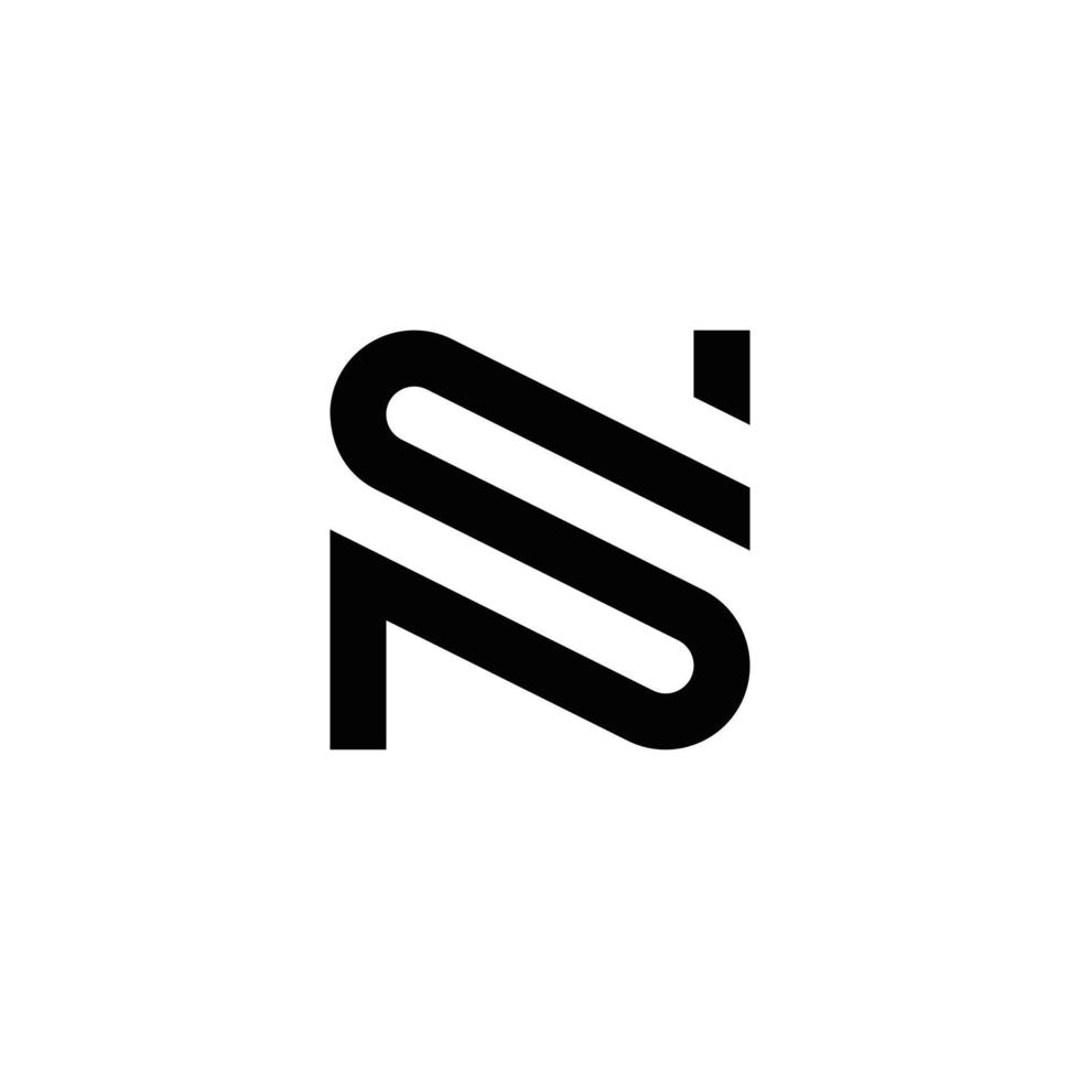 diseño abstracto del logotipo del monograma de las iniciales sn, icono para los negocios, simple, elegante vector
