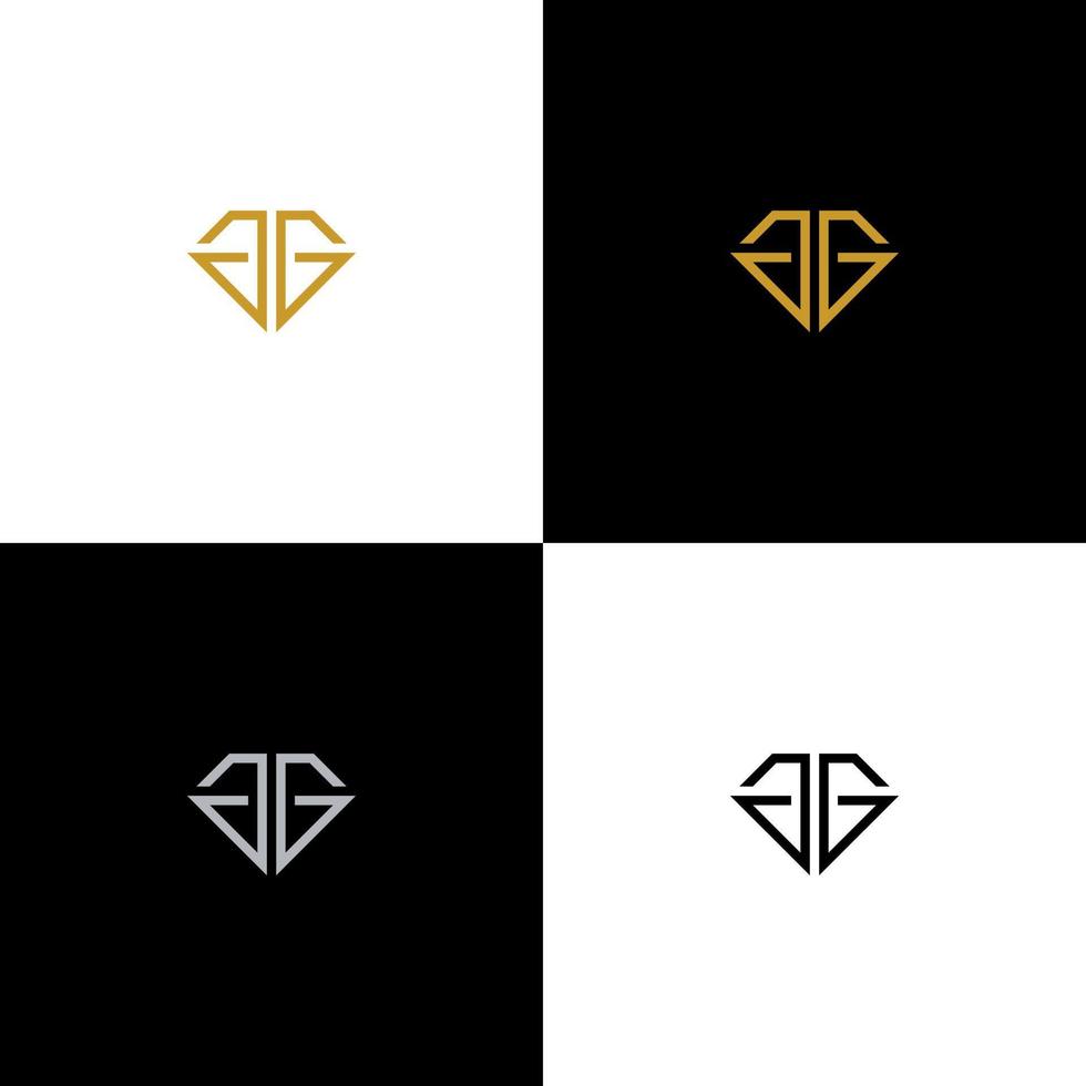 Abstract GG initials monogram logo design, icon for business, simple, elegant vector