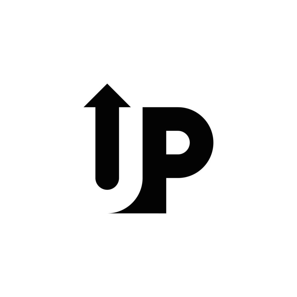 diseño de logotipo de monograma abstracto arriba y flecha, icono para negocios, plantilla, simple, elegante vector