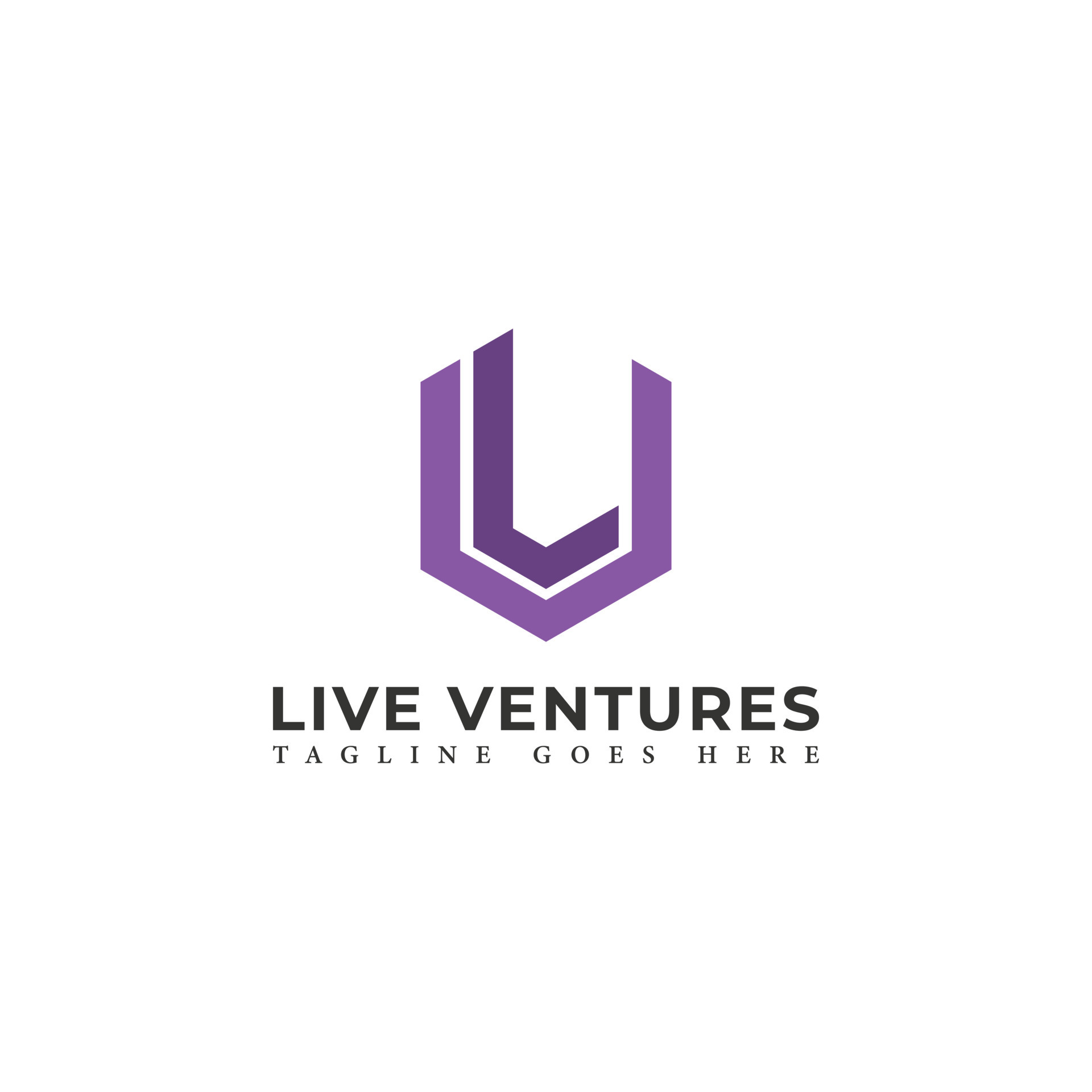 Abstract initial letter LV or VL logo in purple color isolated in white  background applied for venture capital firm logo also suitable for the  brands or companies have initial name VL or