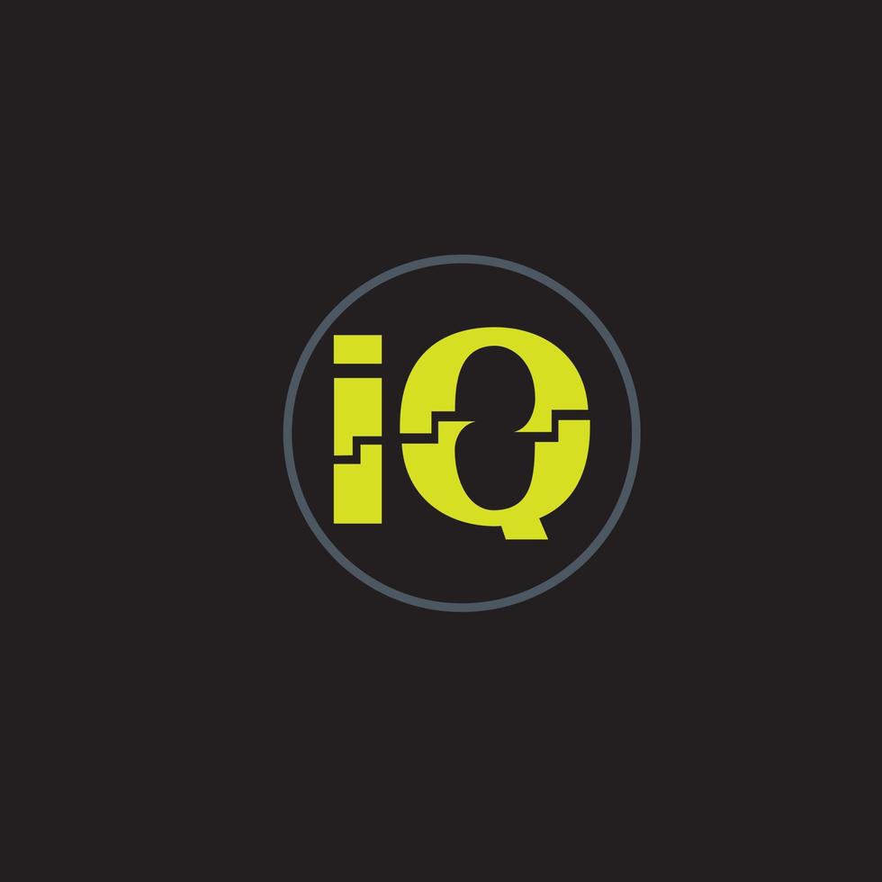 logotipo de texto iq vector