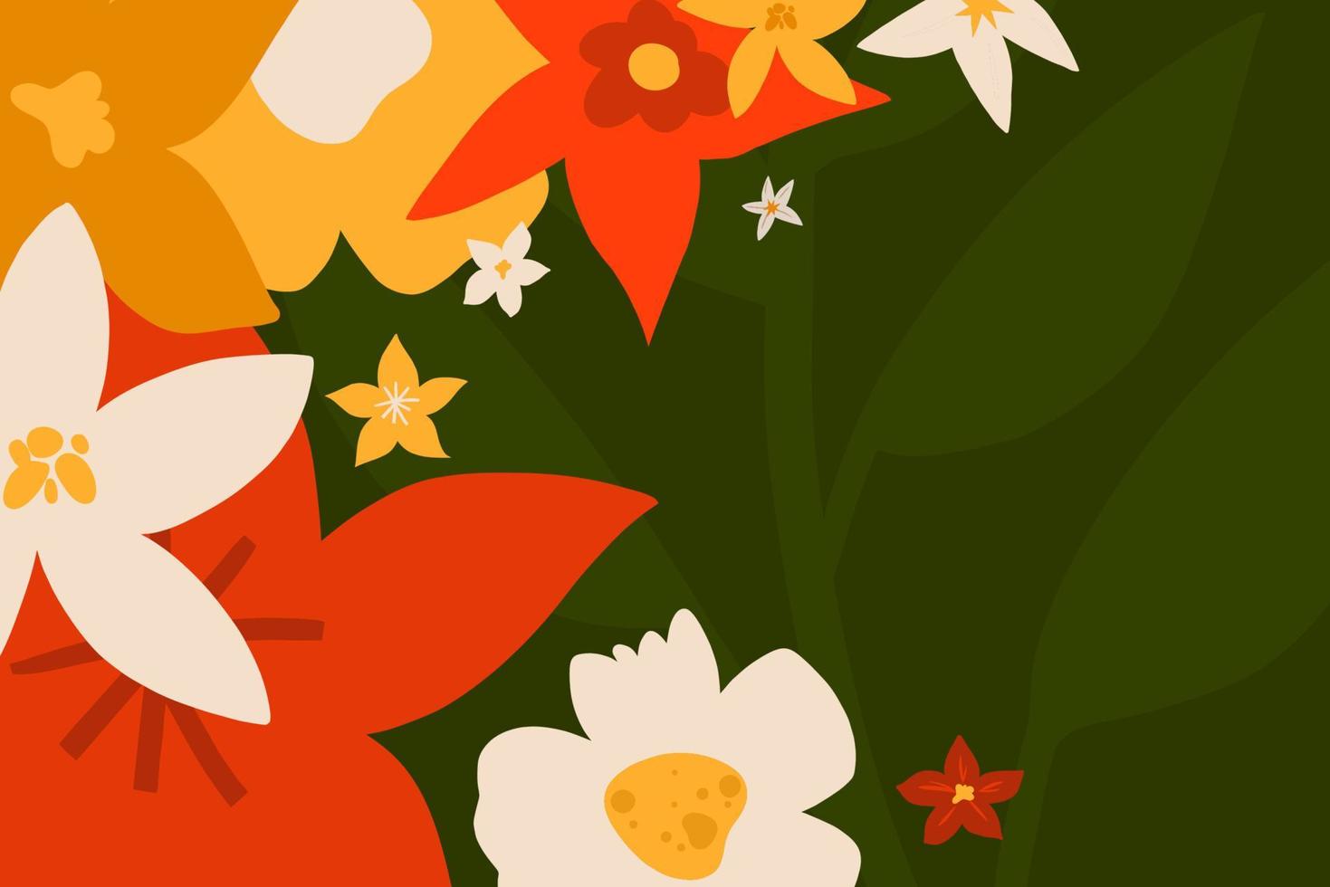 gráfico abstracto vectorial dibujado a mano feliz navidad y feliz año nuevo imágenes prediseñadas ilustraciones tarjeta de felicitación con flores y hojas.feliz navidad linda tarjeta floral diseño de fondo.arte de vacaciones de invierno. vector