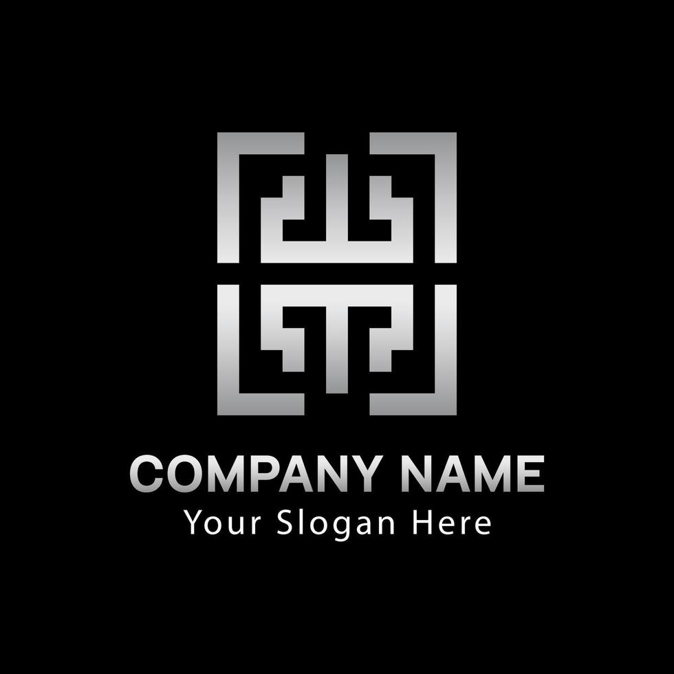WM silver logo that looks elegant and luxurious vector