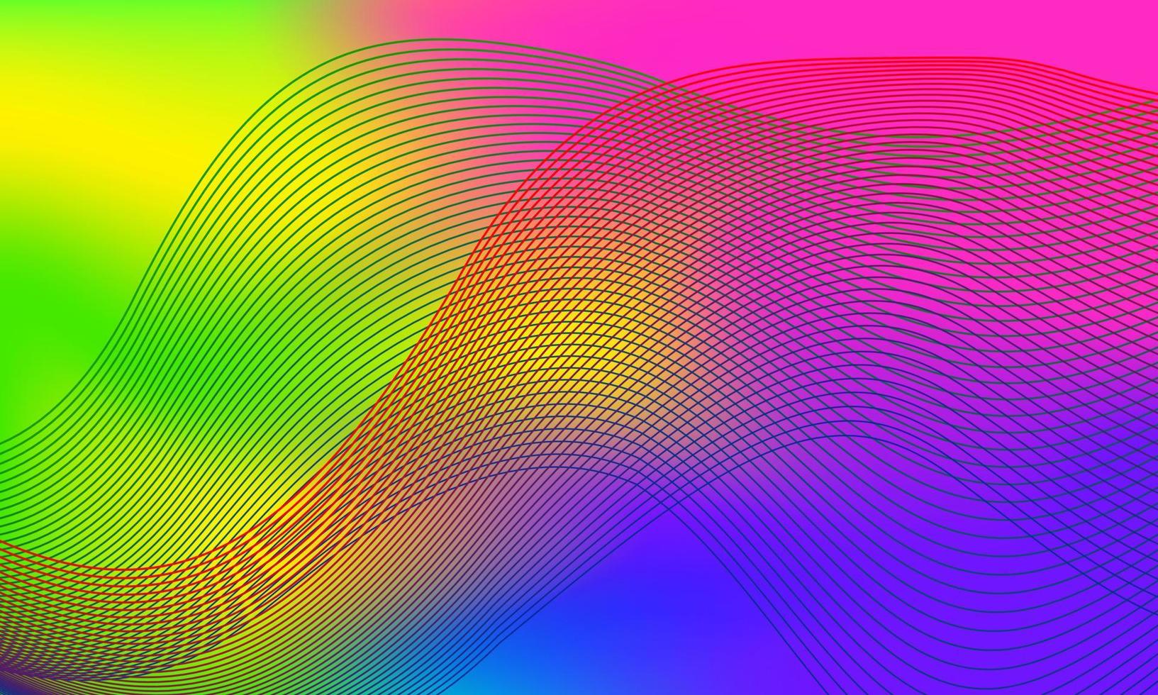 Rainbow wave abstract colorful background vector