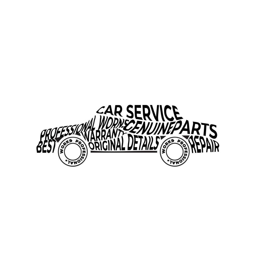 Car text warp vector