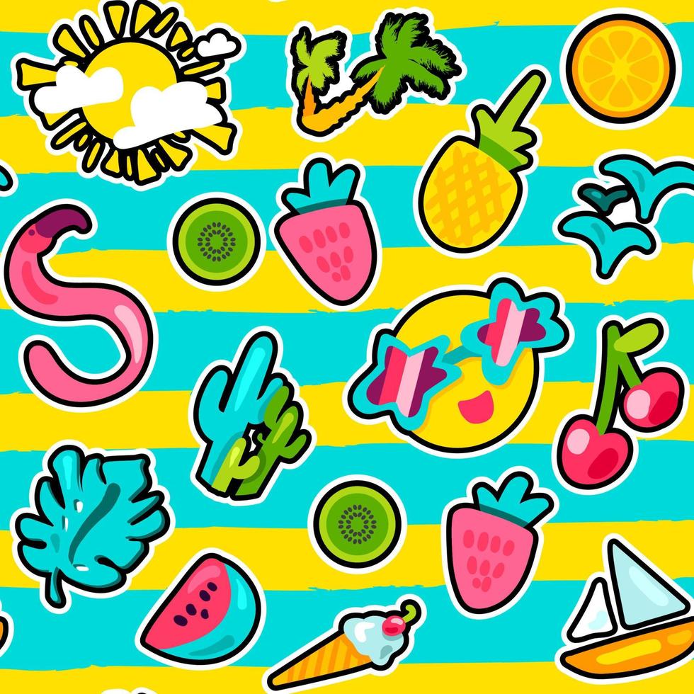 Vector Tropical Summer Seamless Pattern