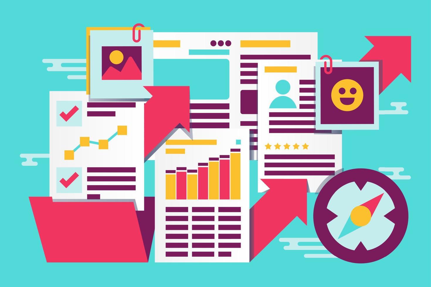 Informe de estadísticas de la empresa ilustración vectorial abstracta vector