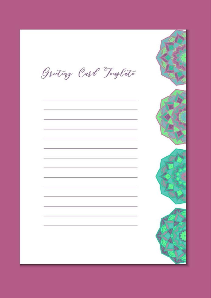 Mandala vintage template card vector