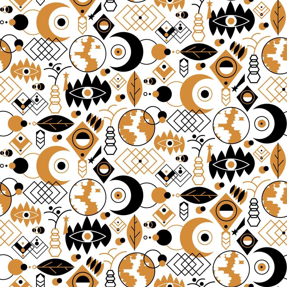 Boho mystical decoration seamless pattern vector